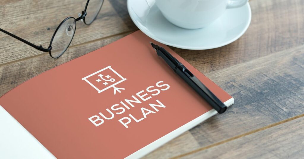 A book cover named Business Plan.